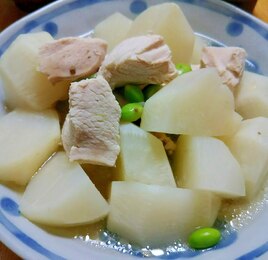 かぶと鶏肉の煮物